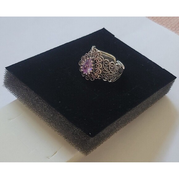 925 Sterling Silver Turkish Filigree Wedding Ring Jewelr for Women, HandmadeGift - Picture 5 of 6